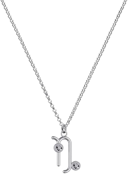 OAK & LUNA - Zodiac Sing Necklace – Moissanite Star Sign Pendant on 18" Rolo Chain – Available in 18K Gold Vermeil or Sterling Silver