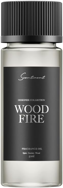 Scentiment - Wood Fire Designer Collection Diffuser Oils | Aromatherapy Home Fragrance | Luxurious Scent with Notes of Slightly Spicy, Smokey, Wood (50 mL)