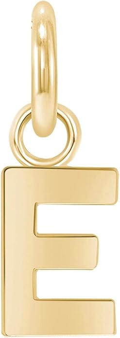 Takar Dainty 10K Gold Mini Initial Letter Pendant, A-Z Bold Gold Letter Charm For Women And Men, Personalized Pendant Charms, Christmas Gift for Women and Men Made In USA
