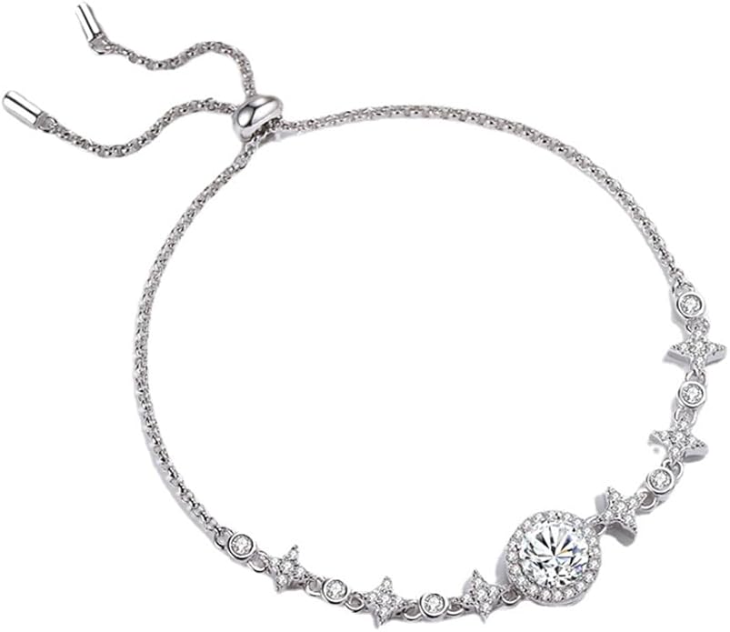 14K Gold Over S925 Sterling Silver Round Cut Women's Bracelet, 1ct D-color VVS2 Diamond Meteor Bubble Bracelets, Jewelry Piece for Everyday Wear, Valentines Day Gifts for Her