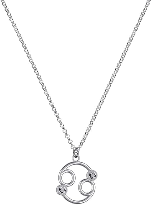 OAK & LUNA - Zodiac Sing Necklace – Moissanite Star Sign Pendant on 18" Rolo Chain – Available in 18K Gold Vermeil or Sterling Silver