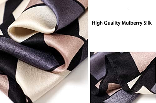 ANDANTINO 100% Mulberry Silk Scarf -21” Lightweight Square Neckerchief – Breathable Digital Printed Scarves with Gift Packed