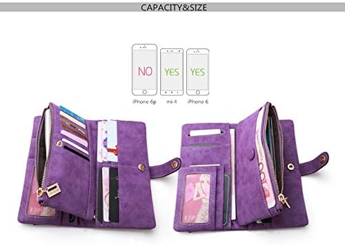Women's Genuine Leather Bifold Clutch Wallet Large Capacity Card Organizer with Buckle Closure in Candy Colors (Black)