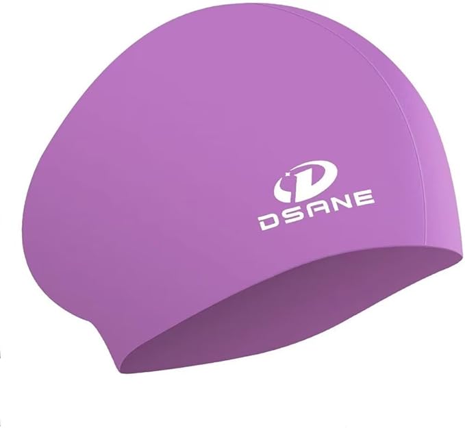 Womens Silicone Swim Cap for Long Hair,3D Ergonomic Design Silicone Swimming Caps for Women Kids Men Adults Boys Girls with Ear Plug and Nose Clip