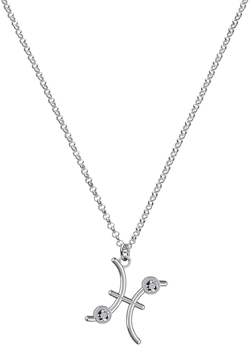 OAK & LUNA - Zodiac Sing Necklace – Moissanite Star Sign Pendant on 18" Rolo Chain – Available in 18K Gold Vermeil or Sterling Silver