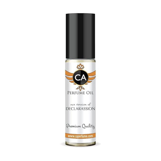 CA Perfume Impression of Declarassion for Men Fragrance Oil Woody Floral Musk Scent Long Lasting Cologne for Men Travel Size TSA Ready Mini Parfum Body Oil Roll-on 0.33 Fl Oz 10ml