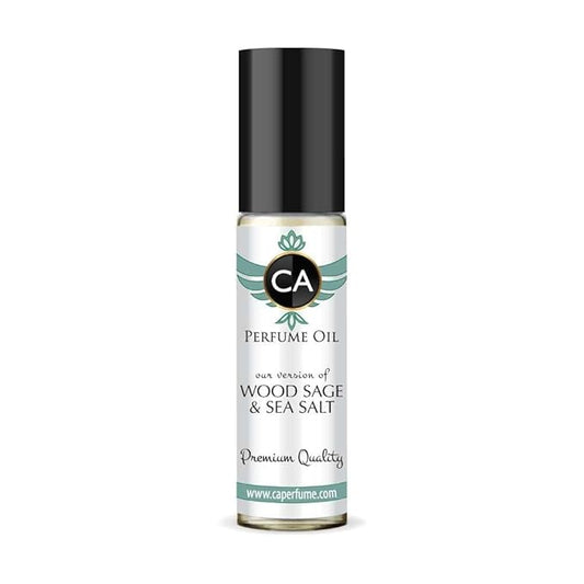CA Perfume Impression of Wood Sage & Sea Salt Unisex Eau De Parfum Aromatic Scent Long Lasting Unisex Fragrance Travel Size TSA Ready for Day and Night Wear 0.33 Fl Oz 10ml