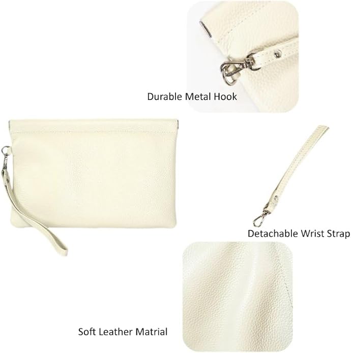 Genuine Leather Wristlet Handbags Purses Cell Phone Pocket Clutch Wallet Coin Purse For Men Women