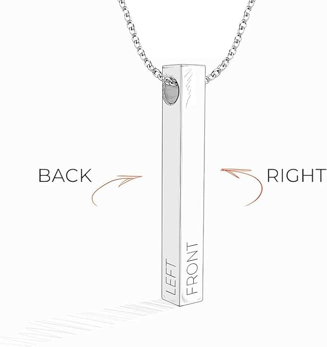 OAK & LUNA - Personalized Pillar Bar Necklace with Diamond Options - Custom Inscription Engraved Pendant - Up to 4 Names - Jewelry Gift for Women, Her, Mother For Mother's Day, Christmas