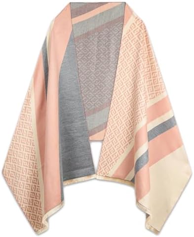 EXTREE Scarfs for Women Pashmina Silky Shawl Wrap for Evening Dressing Blanket Open Front Poncho Cape