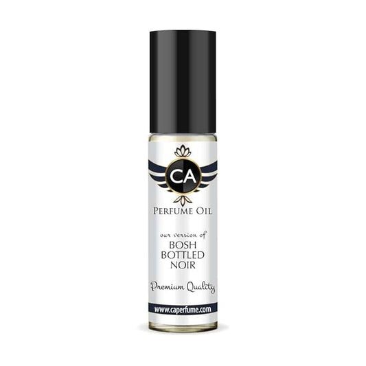 CA Perfume Impression of Bosh Bottled Noir for Men Fragrance Oil Woody Aromatic Scent Long Lasting Cologne for Men Travel Size TSA Ready Mini Parfum Body Oil Roll-on 0.33 Fl Oz 10ml