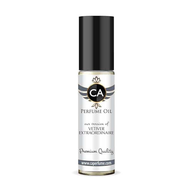 CA Perfume Impression of Vetiver Extraordinaire for Men Fragrance Oil Amber Woody Scent Long Lasting Cologne for Men Travel Size TSA Ready Mini Parfum Body Oil Roll-on 0.33 Fl Oz 10ml