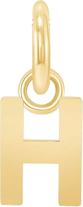 Takar Dainty 10K Gold Mini Initial Letter Pendant, A-Z Bold Gold Letter Charm For Women And Men, Personalized Pendant Charms, Christmas Gift for Women and Men Made In USA