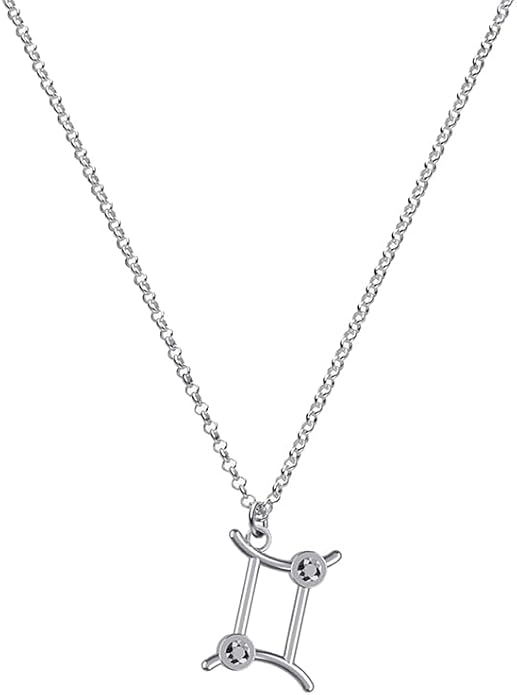 OAK & LUNA - Zodiac Sing Necklace – Moissanite Star Sign Pendant on 18" Rolo Chain – Available in 18K Gold Vermeil or Sterling Silver