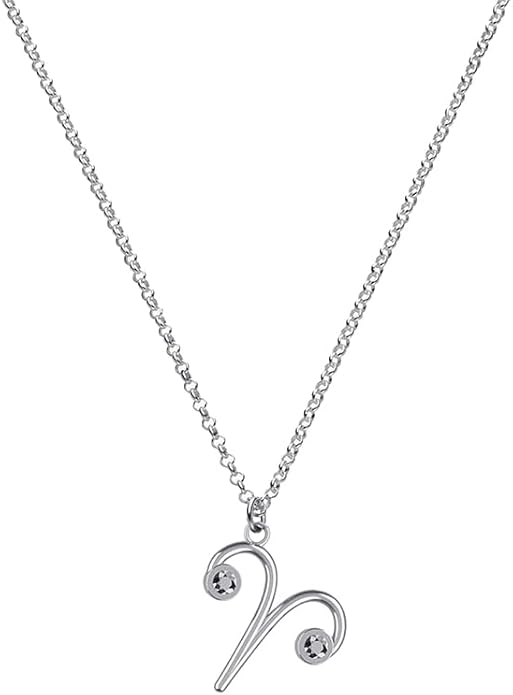 OAK & LUNA - Zodiac Sing Necklace – Moissanite Star Sign Pendant on 18" Rolo Chain – Available in 18K Gold Vermeil or Sterling Silver