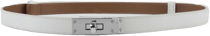 FENLDY Adjustable Thin Belts For Womens Skinny Belts For Dresses Womens Solid Color Alloy Turn Lock Belts For Jeans