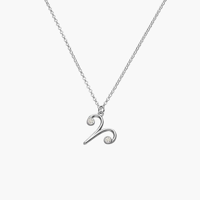 OAK & LUNA - Zodiac Sing Necklace – Moissanite Star Sign Pendant on 18" Rolo Chain – Available in 18K Gold Vermeil or Sterling Silver