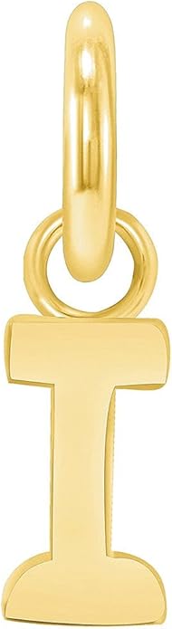 Takar Dainty 10K Gold Mini Initial Letter Pendant, A-Z Bold Gold Letter Charm For Women And Men, Personalized Pendant Charms, Christmas Gift for Women and Men Made In USA