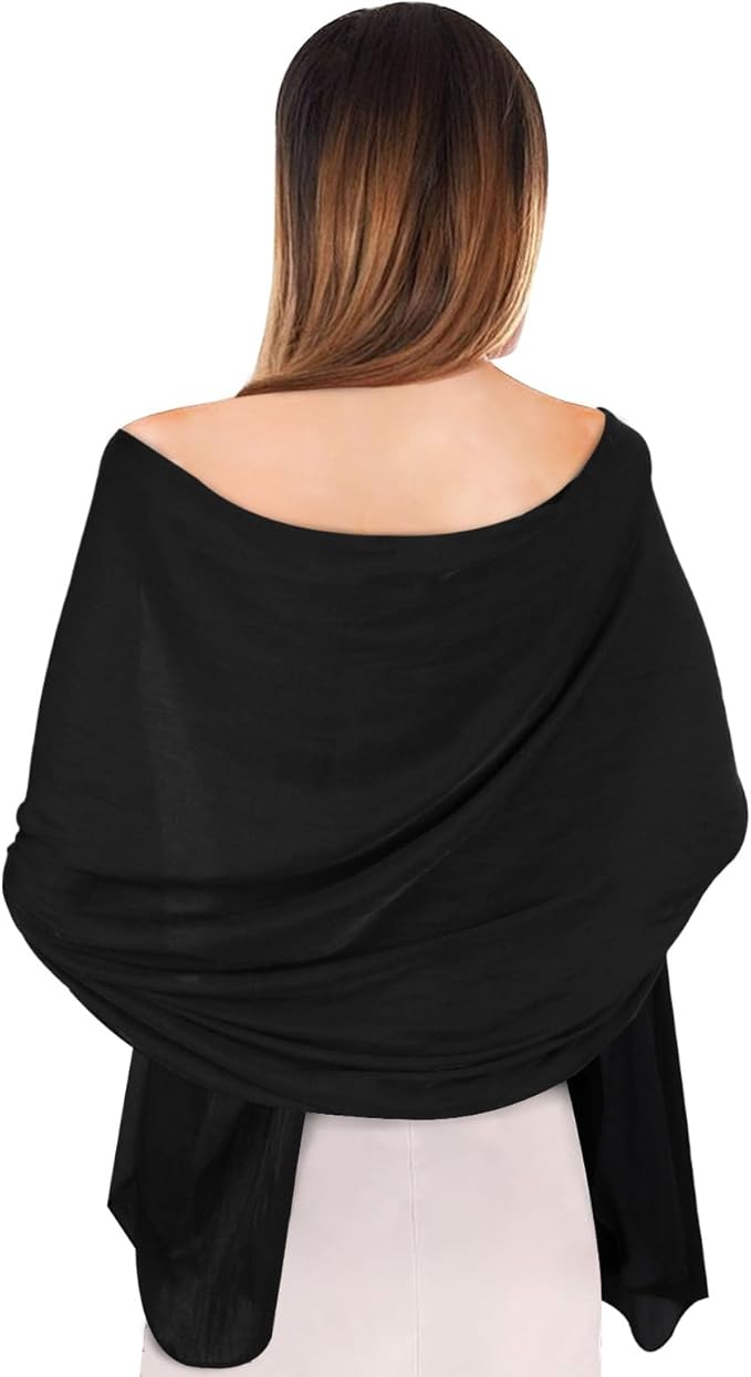 EXTREE Scarfs for Women Pashmina Silky Shawl Wrap for Evening Dressing Blanket Open Front Poncho Cape