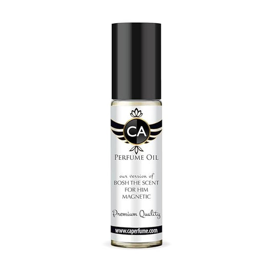CA Perfume Impression of Bosh The Scent For Him Magnetic for Men Perfume Oil Amber Fruity Scent Long Lasting Cologne for Men Travel Size TSA Ready Mini Parfum Body Oil Roll-on 0.33 Fl Oz 10ml