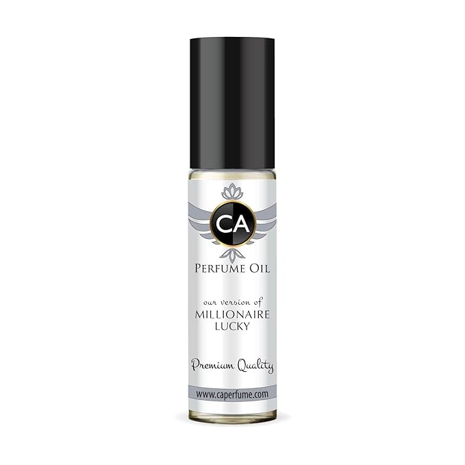 CA Perfume Impression of Millionaire Lucky for Men Eau De Parfum Woody Scent Long Lasting Cologne for Men Travel Size TSA Ready for Day and Night Wear 0.33 Fl Oz 10ml