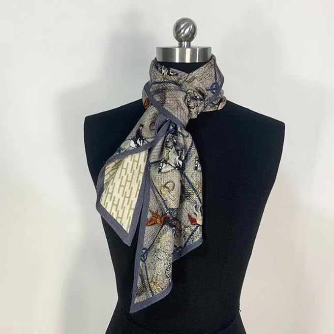 100% Mulberry Silk Ribbon Scarf for Hair Beach Head Wraps for Women Handbag accessories Necktie