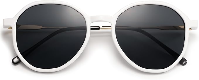 SOJOS Trendy Designer Hexagon Round Sunglasses for Women Fashion Big Shades Geometric Women Sunglasses SJ2181