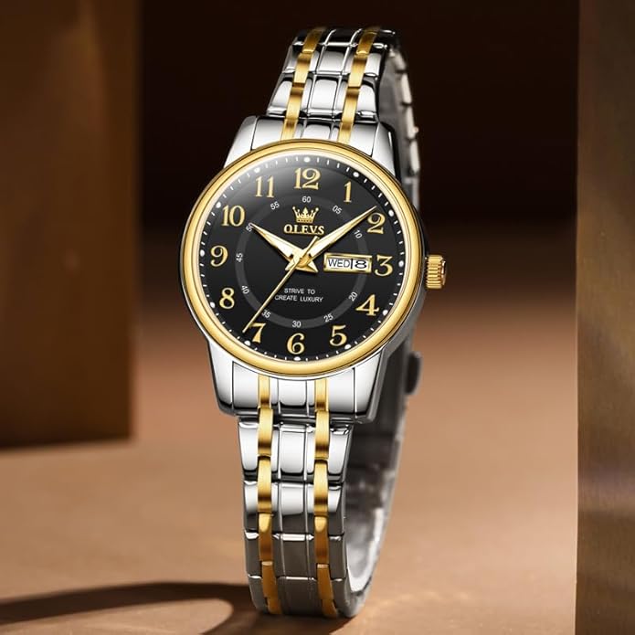 OLEVS Stainless Steel Women's Watch Dress Watches for Women with Date Fashion Ladies Business Waterproof Analog Quartz Small Wrist Watch Reloj Mujer