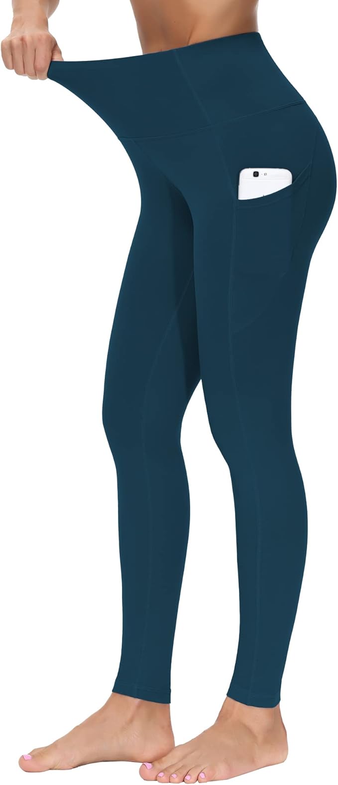 THE GYM PEOPLE Thick High Waist Yoga Pants with Pockets, Tummy Control Workout Running Yoga Leggings for Women