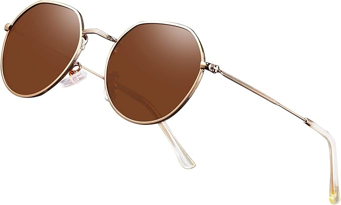 Polarized Polygon Round Sunglasses Classic Half Hexagon Circle Vintage Sun Glasses For Women Men Retro Shades NP1008
