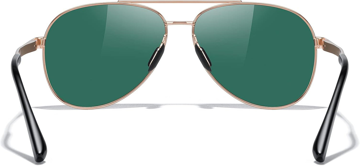 MERRY'S Aviator Sunglasses for Men Women - Polarized Driving Sun glasses Mirrored Lens UV 400 Protection 58 MM