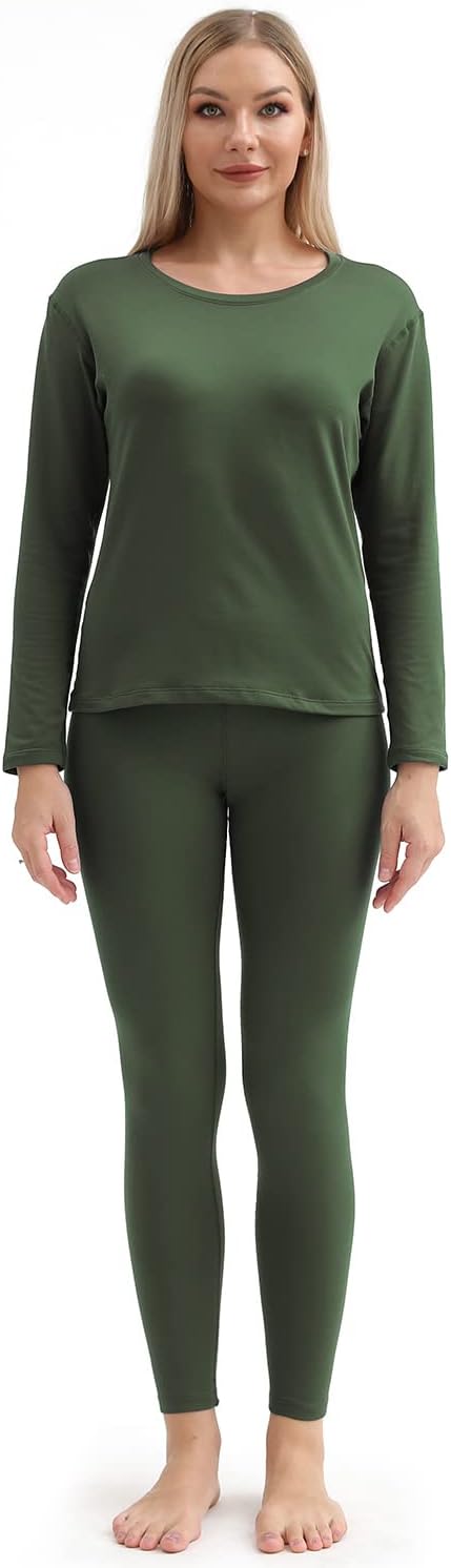 PISIQI Thermal Underwear Women Ultra-Soft Long Johns Set Base Layer Skiing Winter Warm Top & Bottom