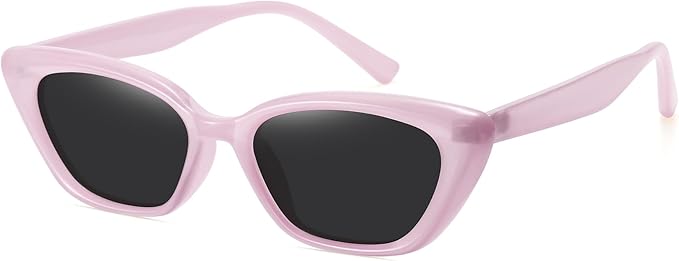 WOWSUN Small Cat Eye Sunglasses Womens Retro Narrow Trendy Polarized Sunglasses