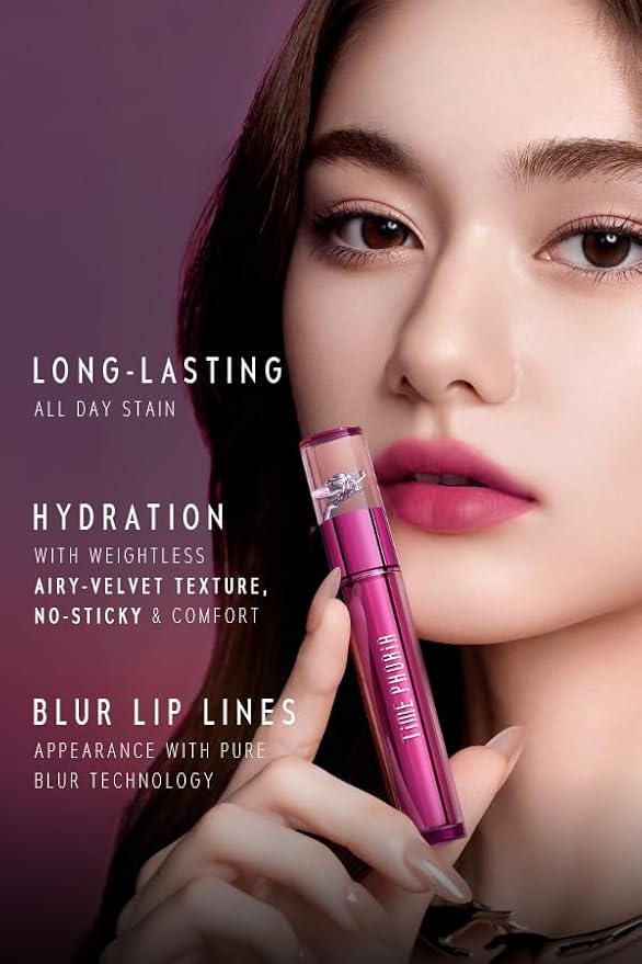 Altera Blurring Lip Tint 003 Bloom, Reddish Pink Glossy to Soft Matte Finish, Blur Lip Lines, Weightless No-Sticky Airy Velvet Texture, Vibrant Hydrating Long-Lasting Lip Makeup