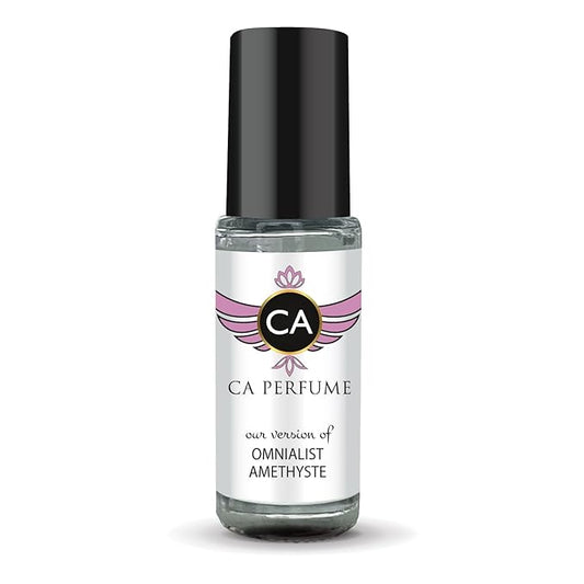 CA Perfume Impression of Omnialist Amethyste for Women Perfume Oil Floral Woody Musk Scent Long Lasting Perfumes for Women Travel Size Mini Perfume Sample TSA Ready Body Oil Roll-on 0.14 Fl Oz 4ml