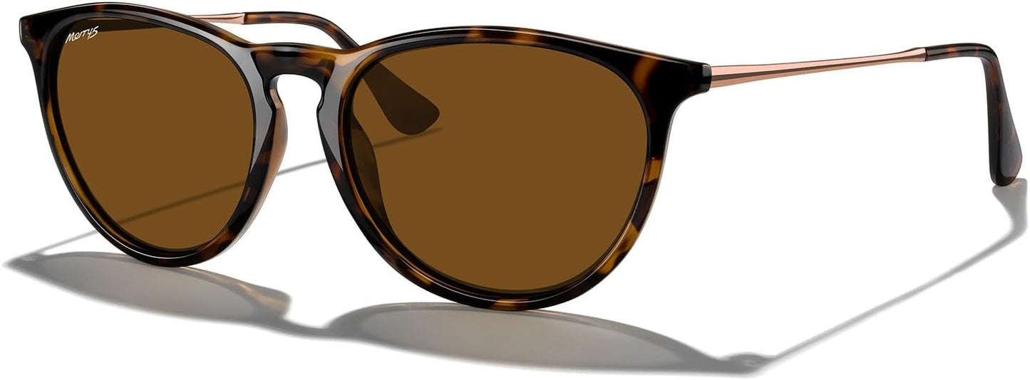MERRY'S Vintage Polarized Sunglasses for Women Men Retro Round Mirrored Lens Sun glasses UV400