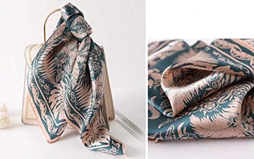 ANDANTINO 100% Real Mulberry Silk Scarf -21'' x 21''- Lightweight Neckerchief –Women Men Small Square Digital Printed Scarves