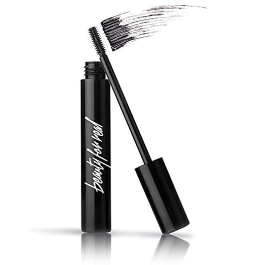 Beauty for Real Hi-Def Mascara, Just Black - Defining & Volumizing Lash Definer, Curls Lashes - Humidity & Smudge Proof - Micro Brush Ensures Versatile Application - 0.31 fl oz