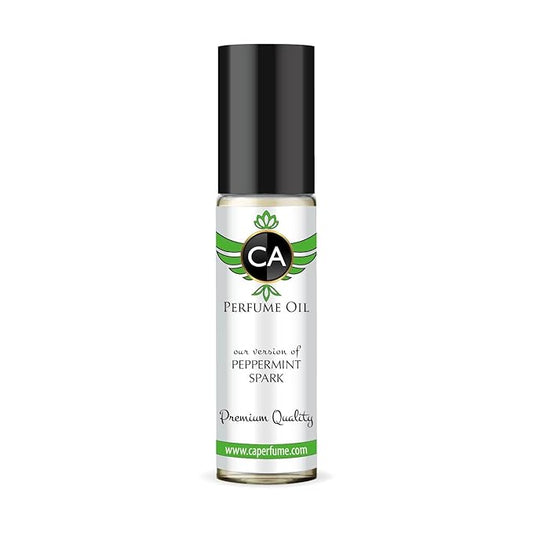 CA PerfumeOriginals Peppermint Spark Unisex Fragrance Oil Aromatic Spicy Scent Long Lasting Perfumes for Women & Men Travel Size TSA Ready Mini Parfum Body Oil Roll-on 0.33 Fl Oz 10ml