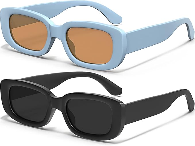 Retro Rectangle Kids Sunglasses 90’s Vintage Fashion Narrow Square Frame Glasses Shades for Girls Boys UV Protection