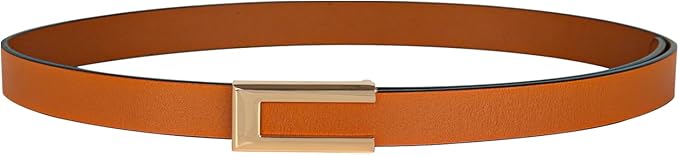 Women's Fashion Classic Metal Buckle Leather Belt with Jeans Dress