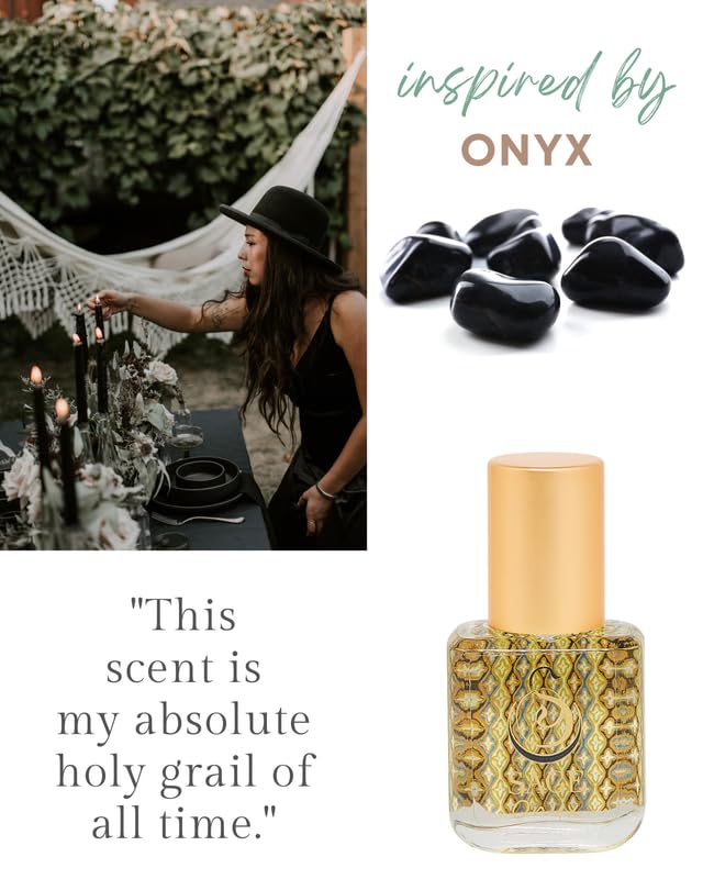 The Sage Lifestyle Onyx Roll On, Oil, Extract, Vanilla Perfume, Amber Oil, Sandalwood, Vanilla Musk, Coconut, Perfume for Women, Long Lasting, Gourmand Fragrance, Artisan, 1/4 oz, Travel Size Parfum