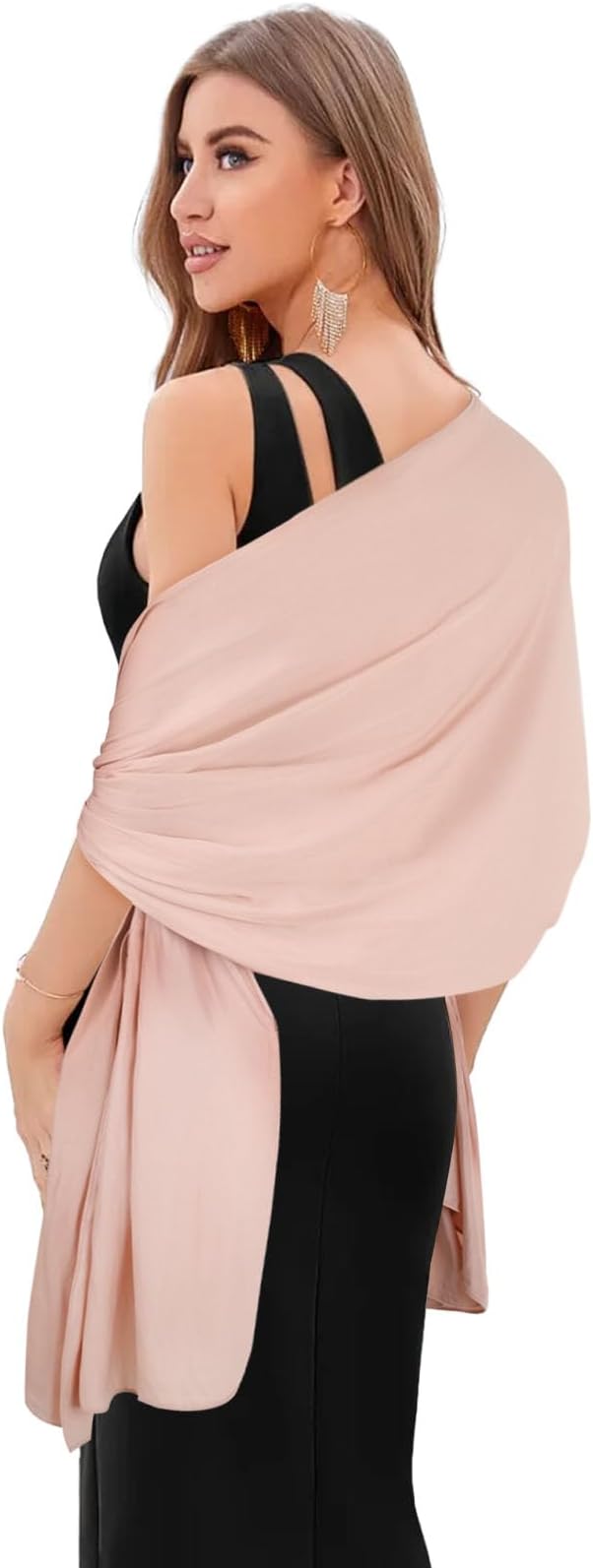 EXTREE Scarfs for Women Pashmina Silky Shawl Wrap for Evening Dressing Blanket Open Front Poncho Cape