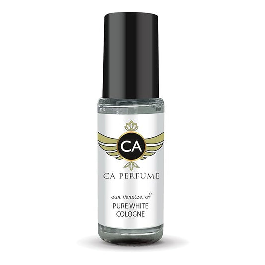 CA Perfume Impression of Pure White Cologne Unisex Perfume Oil Citrus Aromatic Scent Long Lasting Fragrance for Women and Men Travel Size Mini Perfume Sample TSA Ready Body Oil Roll-on 0.14 Fl Oz 4ml