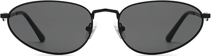 Retro Oval Sunglasses Womens Mens Trendy 2025, Fashion Y2K Narrow Oval Cat Eye Sun Glasses UV400 Protection VF2251