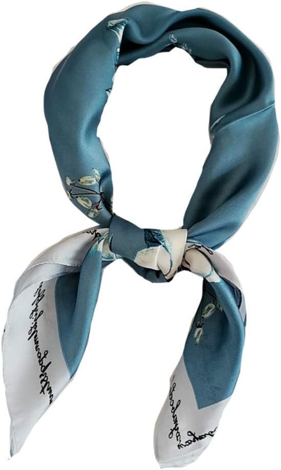FONYVE Silk Feeling Scarf Medium Square Satin Head Scarf for Women 27.5 × 27.5 inches