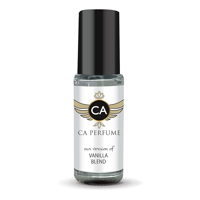 CA Perfume Impression of Vanilla Blend Unisex Fragrance Oil Amber Vanilla Scent Long Lasting Perfumes for Women & Men Travel Size TSA Ready Mini Parfum Body Oil Roll-on 0.14 Fl Oz 4ml