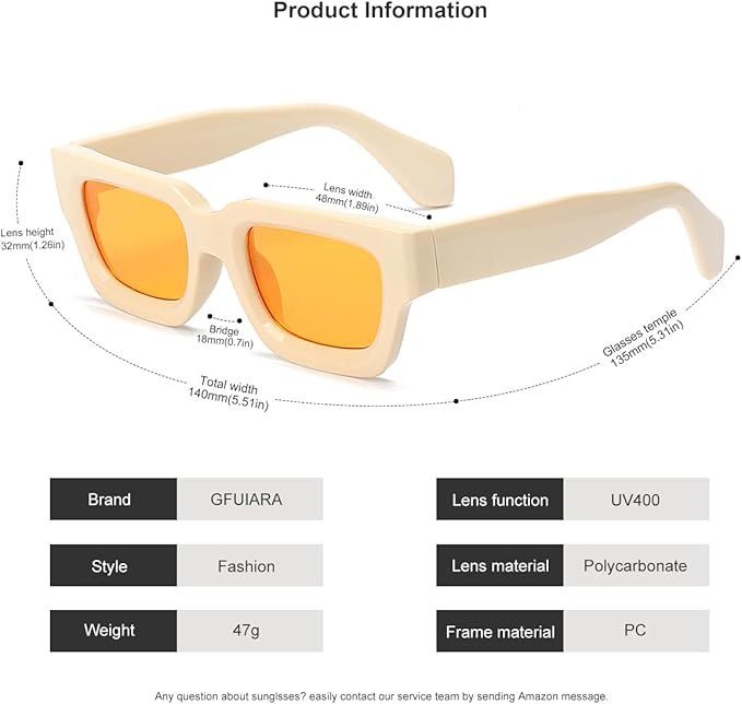 Trendy Square Sunglasses for Men Women Fashion Thick Rectangle Sun Glasses UV Protection Shades Designer Style