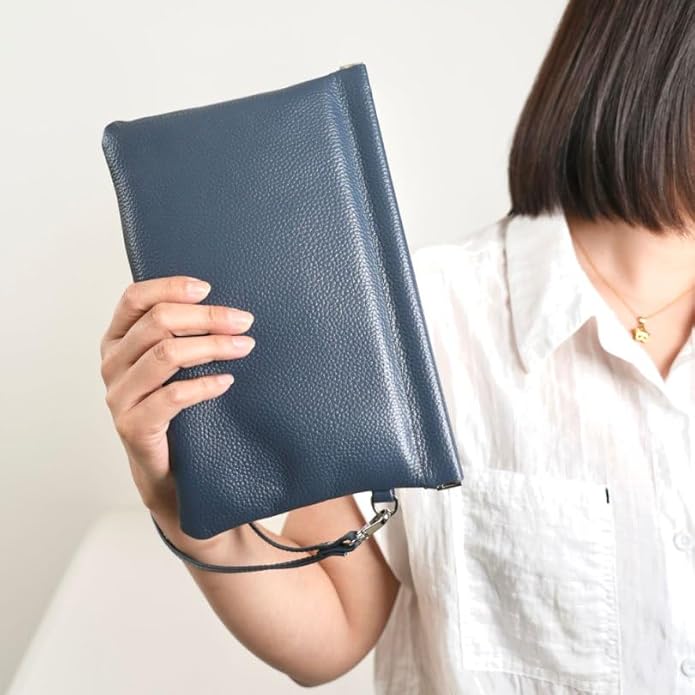 Genuine Leather Wristlet Handbags Purses Cell Phone Pocket Clutch Wallet Coin Purse For Men Women