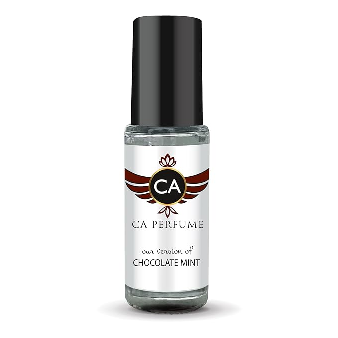 CA Perfume Originals Chocolate Mint Unisex Perfume Oil Amber Floral Scent Long Lasting Fragrance for Women and Men Travel Size Mini Perfume Sample TSA Ready Body Oil Roll-on 0.14 Fl Oz 4ml